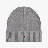 Tommy Hilfiger Flag Embroidery Beanie With Cashmere In Mid Grey Heather