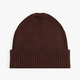 Tommy Hilfiger Flag Embroidery Beanie With Cashmere In Rich Walnut