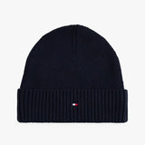 Tommy Hilfiger Flag Embroidery Beanie With Cashmere In Space Blue