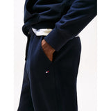 Tommy Hilfiger Flag Embroidery Cuffed Leg Joggers In Navy