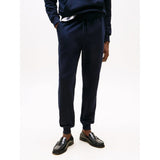 Tommy Hilfiger Flag Embroidery Cuffed Leg Joggers In Navy