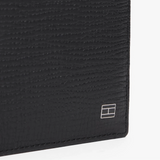Tommy Hilfiger Flag Leather Bifold Credit Card Wallet In Black