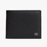 Tommy Hilfiger Flag Leather Bifold Credit Card Wallet In Black