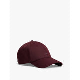 Tommy Hilfiger Flag Twill Six-Panel Baseball Cap In Deep Burgundy