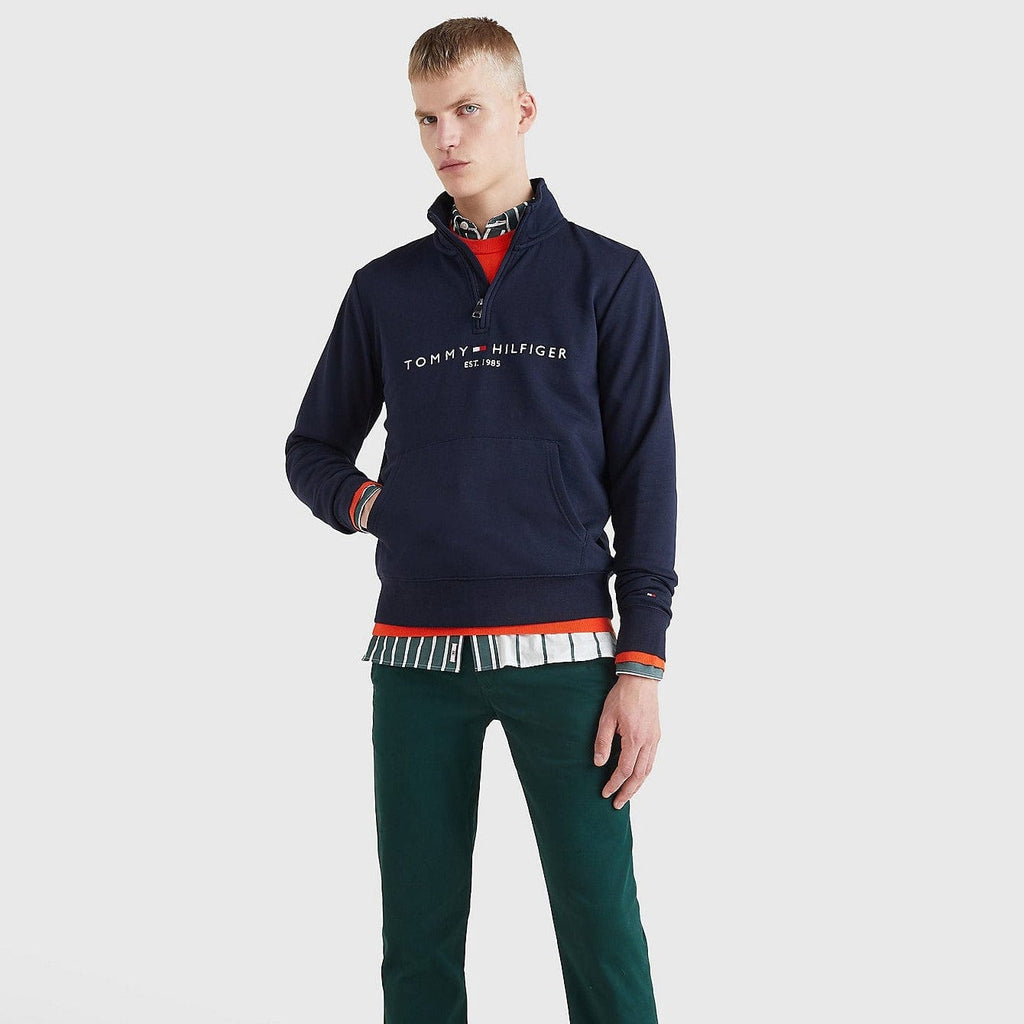 Tommy Hilfiger Fleece Half-Zip Sweatshirt Desert Sky – Elys Wimbledon