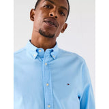 Tommy Hilfiger Flex Flannel Solid Regular Fit Shirt In Light Blue