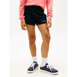 Tommy Hilfiger Glitter Logo Terry Sweat Shorts In Dark Blue