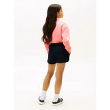 Tommy Hilfiger Glitter Logo Terry Sweat Shorts In Dark Blue