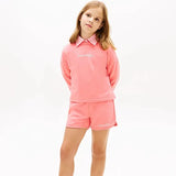 Tommy Hilfiger Glitter Logo Terry Sweat Shorts In Tropical Blush