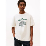 Tommy Hilfiger Graphic Relaxed Crew Neck T-Shirt In Ivory Petal
