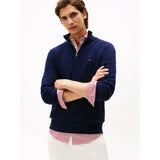 Tommy Hilfiger Half-Zip Jumper With Cashmere In Navy Blue