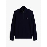 Tommy Hilfiger Half-Zip Jumper With Cashmere In Navy Blue