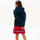 Tommy Hilfiger Heritage Flag Badge Terry Hoody In Dark Blue