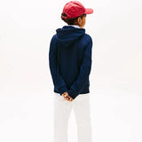 Tommy Hilfiger Heritage Flag Badge Terry Hoody In Dark Blue