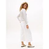Tommy Hilfiger Jersey Fine Long Sleeve Crew Neck Sweater In Ivory Silk/Dark Night Navy