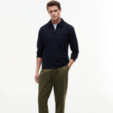 Tommy Hilfiger Jumper Essential Terry Pocket 1/4 Zip In Desert Sky