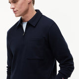 Tommy Hilfiger Jumper Essential Terry Pocket 1/4 Zip In Desert Sky
