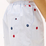 Tommy Hilfiger Kids Floral Embroidery Wide Leg Shorts in Blue Stripe