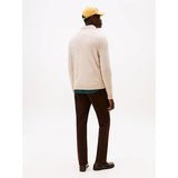 Tommy Hilfiger Lambswool Zip-Up Sweater In Beige