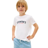 Tommy Hilfiger Logo Crew Neck Jersey Regular T-Shirt In White
