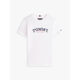 Tommy Hilfiger Logo Crew Neck Jersey Regular T-Shirt In White