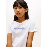 Tommy Hilfiger Logo Embroidery Slim Vintage Jersey T-Shirt In White