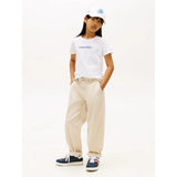 Tommy Hilfiger Logo Embroidery Slim Vintage Jersey T-Shirt In White