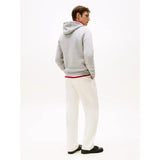 Tommy Hilfiger Logo Flex Fleece Hoody In Cloud Heather