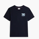 Tommy Hilfiger Logo Graphic Jersey Crew Neck T-Shirt In Navy