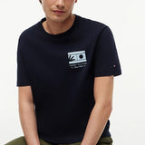 Tommy Hilfiger Logo Graphic Jersey Crew Neck T-Shirt In Navy