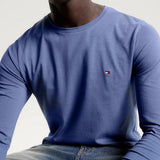 Tommy Hilfiger Long Sleeve Slim Fit T-Shirt in Faded Indigo