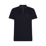 Tommy Hilfiger Mercerised Pique Zip Polo In Desert Sky