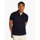 Tommy Hilfiger Mercerised Pique Zip Polo In Desert Sky