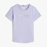 Tommy Hilfiger Metallic Logo Slim Crew Neck T-Shirt In Periwinkle Dusk