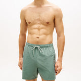 Tommy Hilfiger Original Ithaca Stripe Mid Length Swim Shorts In Army Green / Minty Grey Ithaca