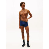 Tommy Hilfiger Original Trunks And Socks Gift Set In Navy Tonal Flag/Desert Sky