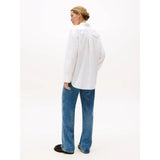 Tommy Hilfiger Oversized Fit Adjustable Cuffs Poplin Shirt In Optic White