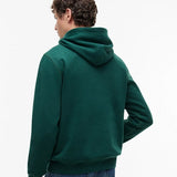 Tommy Hilfiger Peached Fleece Contrast Drawstring Hoody In Ornamental Green