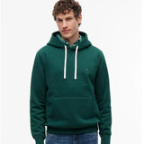 Tommy Hilfiger Peached Fleece Contrast Drawstring Hoody In Ornamental Green