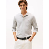 Tommy Hilfiger Regular Fit Long Sleeve Polo Shirt In Light Grey Heather