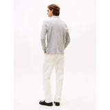 Tommy Hilfiger Regular Fit Long Sleeve Polo Shirt In Light Grey Heather