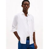 Tommy Hilfiger Regular Fit Pure Linen Shirt In Optic White