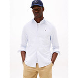 Tommy Hilfiger Regular Fit Stripe Oxford Shirt In Cloudy Blue/White