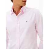 Tommy Hilfiger Regular Fit Stripe Oxford Shirt In Rose Petal/White