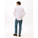 Tommy Hilfiger Regular Fit Stripe Oxford Shirt In Rose Petal/White