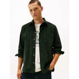 Tommy Hilfiger Relaxed Corduroy Overshirt In Riverbed Green