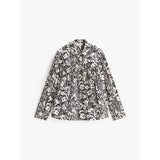 Tommy Hilfiger Relaxed Fit Jacquard Blouse In Tropical Floral/Black
