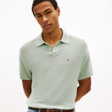 Tommy Hilfiger Relaxed Fit Knit Polo Shirt In Minty Grey