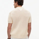 Tommy Hilfiger Relaxed Fit Open Knit Polo Shirt In Muslin
