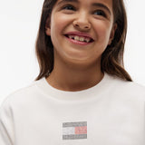 Tommy Hilfiger Rhinestone Crew Neck In Ancient White